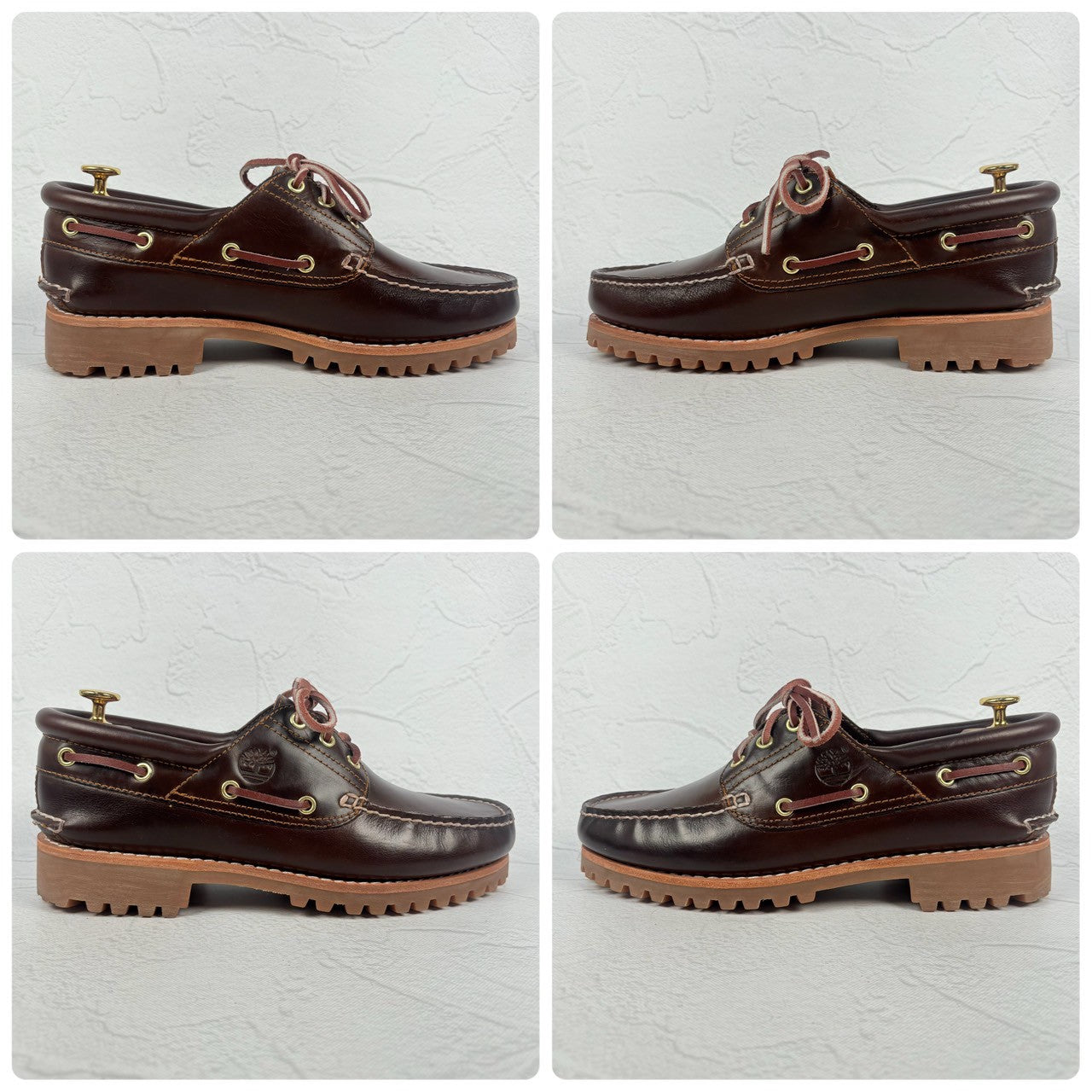 【美品】Timberland ティンバーランド 3-Eye Classic Lag スリーアイ クラシックラグ デッキシューズ 茶 ブラウン 26 米国［W3233］