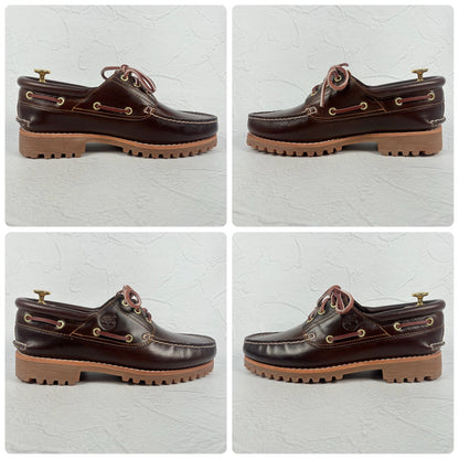 【美品】Timberland ティンバーランド 3-Eye Classic Lag スリーアイ クラシックラグ デッキシューズ 茶 ブラウン 26 米国［W3233］