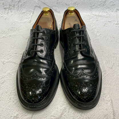 【良品】Tricker’s トリッカーズ Burton バートン ウイング 外羽根 パテントレザー 黒 BLACK ブラック UK9.5 / 28cm【W3360】WINGTIP