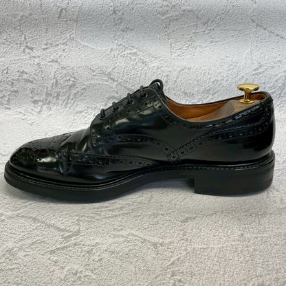 【良品】Tricker’s トリッカーズ Burton バートン ウイング 外羽根 パテントレザー 黒 BLACK ブラック UK9.5 / 28cm【W3360】WINGTIP