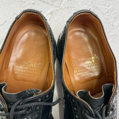 【良品】Tricker’s トリッカーズ Burton バートン ウイング 外羽根 パテントレザー 黒 BLACK ブラック UK9.5 / 28cm【W3360】WINGTIP