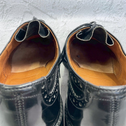 【良品】Tricker’s トリッカーズ Burton バートン ウイング 外羽根 パテントレザー 黒 BLACK ブラック UK9.5 / 28cm【W3360】WINGTIP