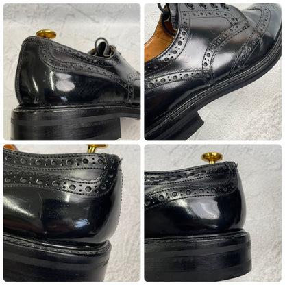 【良品】Tricker’s トリッカーズ Burton バートン ウイング 外羽根 パテントレザー 黒 BLACK ブラック UK9.5 / 28cm【W3360】WINGTIP