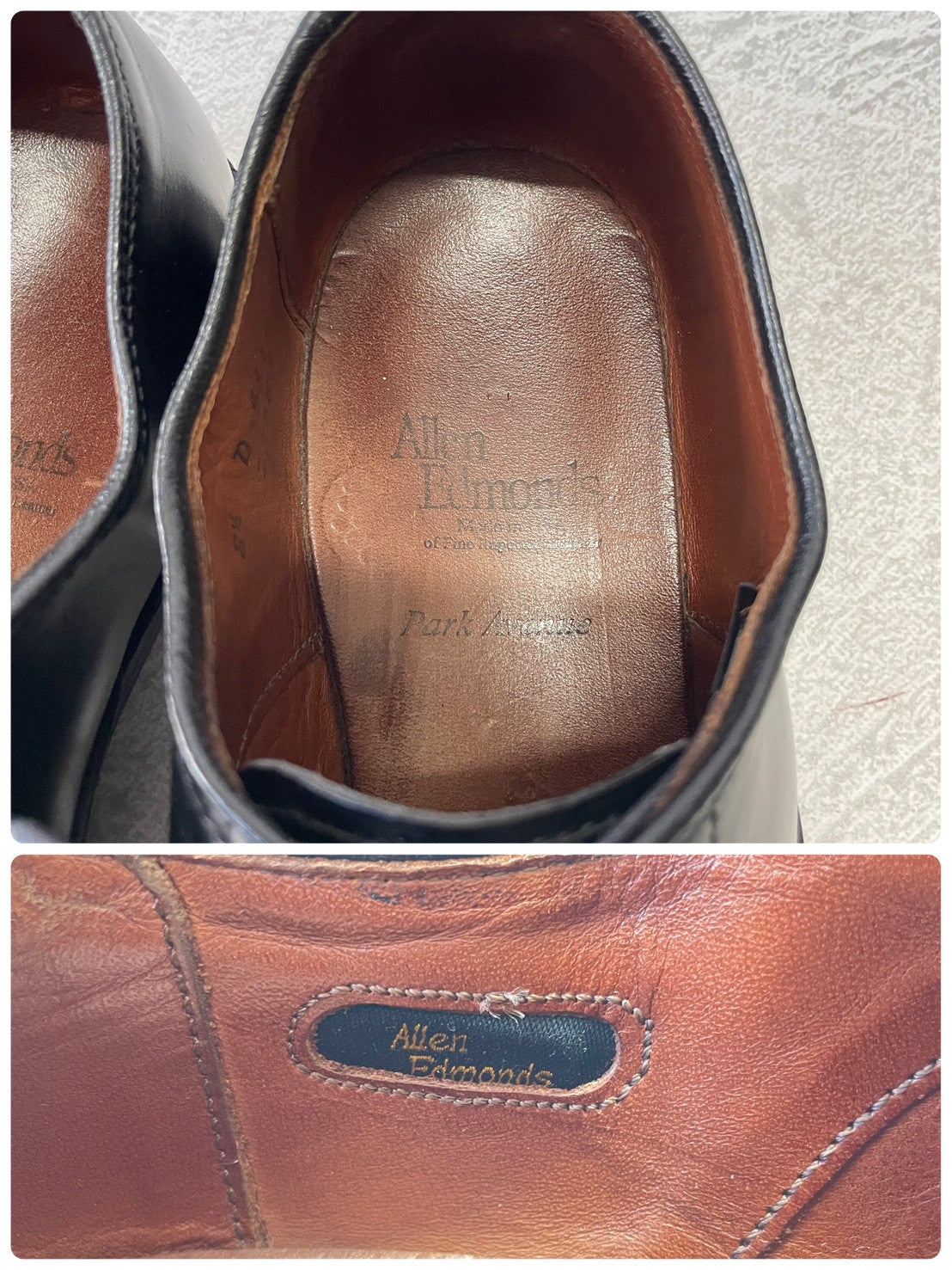 【良品】Allen Edmonds アレンエドモンズ Park Avenue パークアベニュー ストレート 内羽根 6アイレット 黒 ブラック US8.5 / 26.5cm相当【W3375】