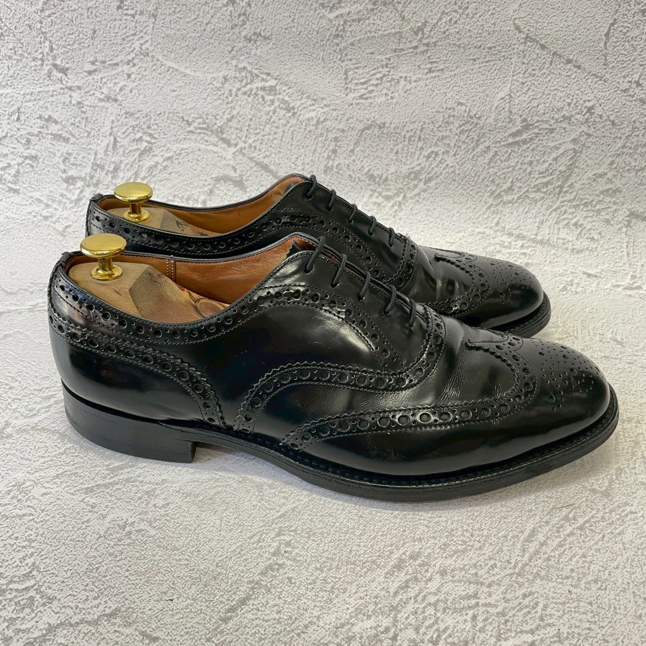 Church’s チャーチ Burwood バーウッド ウィング 内羽根 メダリオン 黒 ブラック UK9 / 27.5cm相当【W3376】