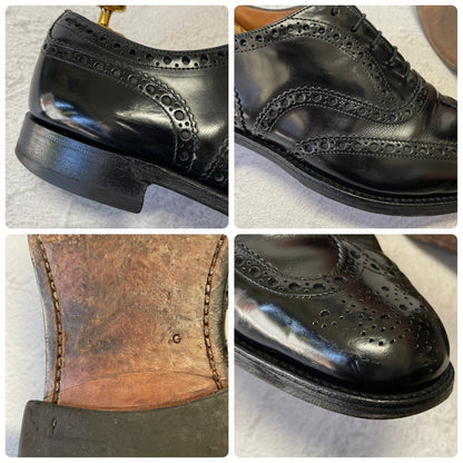 Church’s チャーチ Burwood バーウッド ウィング 内羽根 メダリオン 黒 ブラック UK9 / 27.5cm相当【W3376】