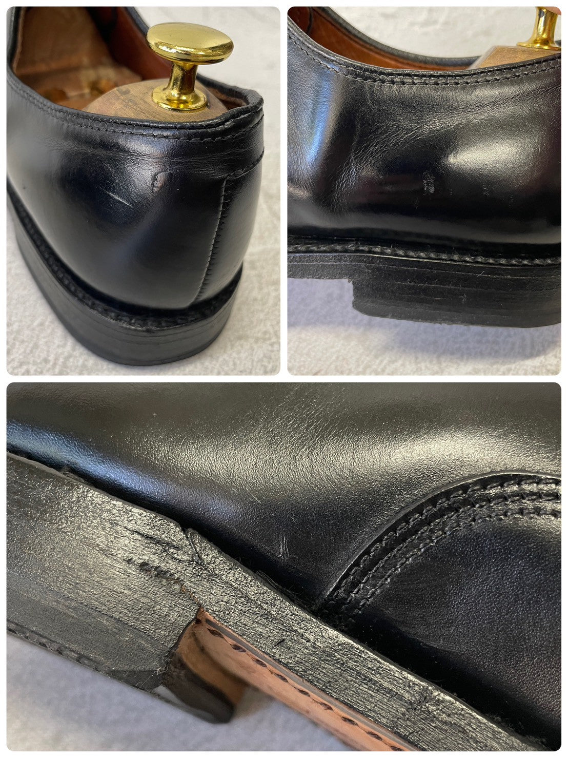 【良品】Allen Edmonds アレンエドモンズ Park Avenue パークアベニュー ストレート 内羽根 6アイレット 黒 ブラック US8.5 / 26.5cm相当【W3375】