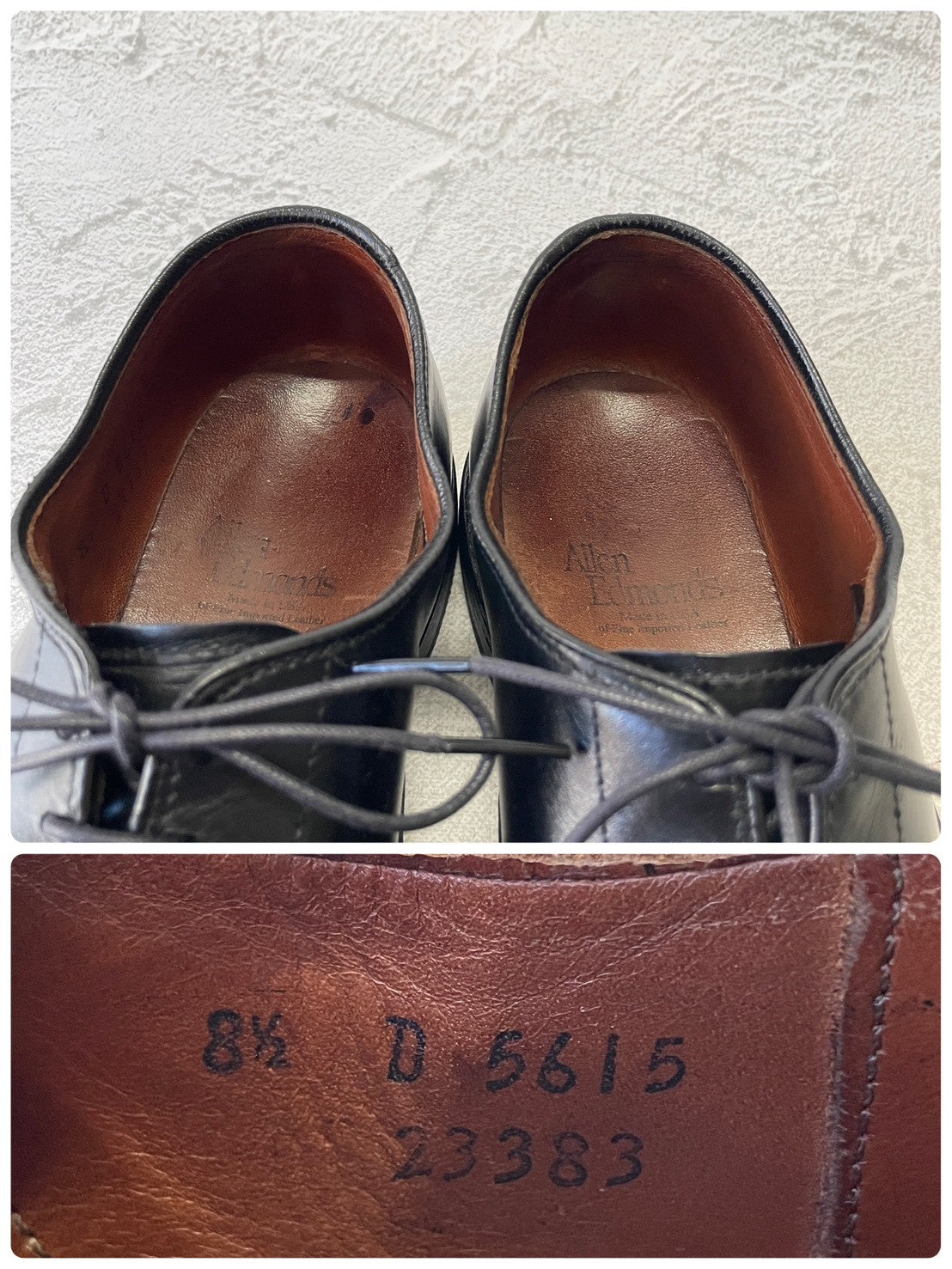 【良品】Allen Edmonds アレンエドモンズ Park Avenue パークアベニュー ストレート 内羽根 6アイレット 黒 ブラック US8.5 / 26.5cm相当【W3375】