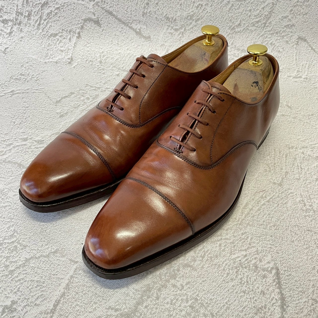Crockett&Jones クロケットアンドジョーンズ Paul Smith ポール・スミス別注 Hallam ハラム ストレート 内羽根 茶 ブラウン UK8 / 26.5cm相当【W3378】