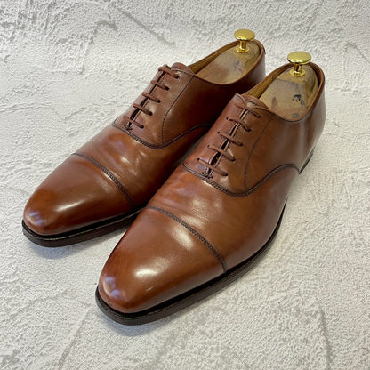 Crockett&Jones クロケットアンドジョーンズ Paul Smith ポール・スミス別注 Hallam ハラム ストレート 内羽根 茶 ブラウン UK8 / 26.5cm相当【W3378】