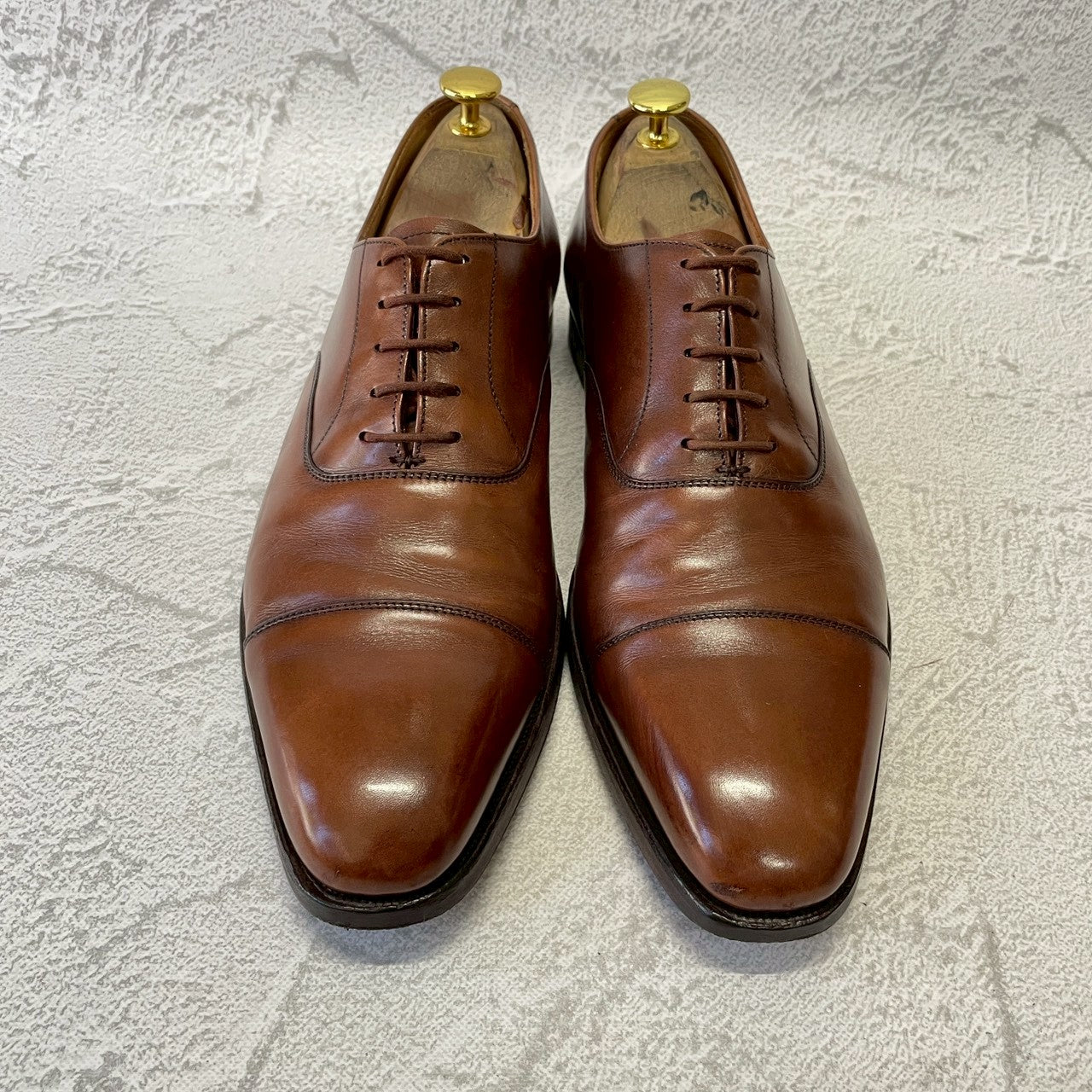 Crockett&Jones クロケットアンドジョーンズ Paul Smith ポール・スミス別注 Hallam ハラム ストレート 内羽根 茶 ブラウン UK8 / 26.5cm相当【W3378】