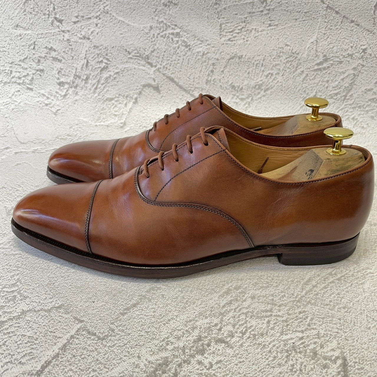 Crockett&Jones クロケットアンドジョーンズ Paul Smith ポール・スミス別注 Hallam ハラム ストレート 内羽根 茶 ブラウン UK8 / 26.5cm相当【W3378】