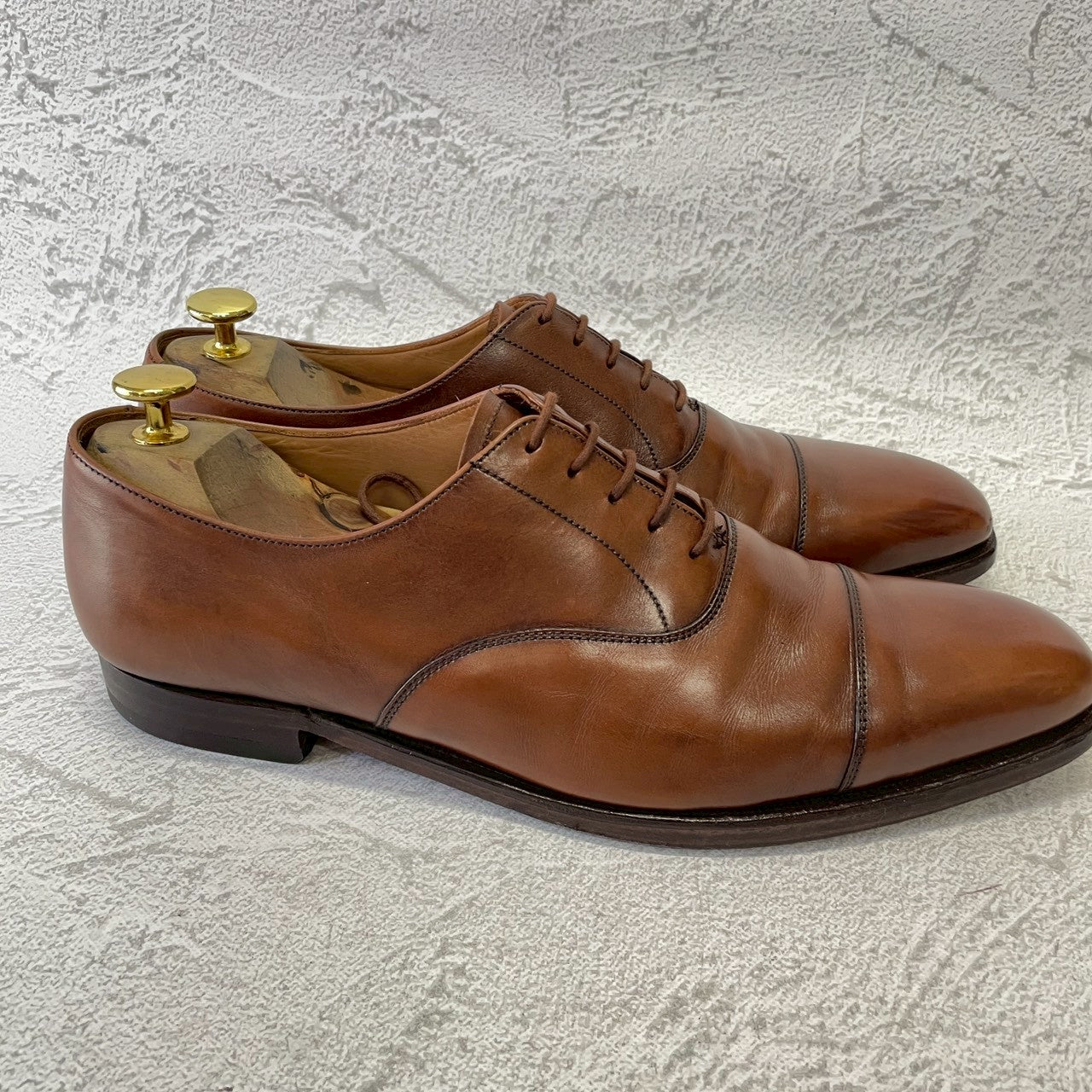 Crockett&Jones クロケットアンドジョーンズ Paul Smith ポール・スミス別注 Hallam ハラム ストレート 内羽根 茶 ブラウン UK8 / 26.5cm相当【W3378】