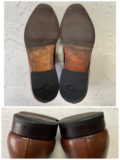 Crockett&Jones クロケットアンドジョーンズ Paul Smith ポール・スミス別注 Hallam ハラム ストレート 内羽根 茶 ブラウン UK8 / 26.5cm相当【W3378】