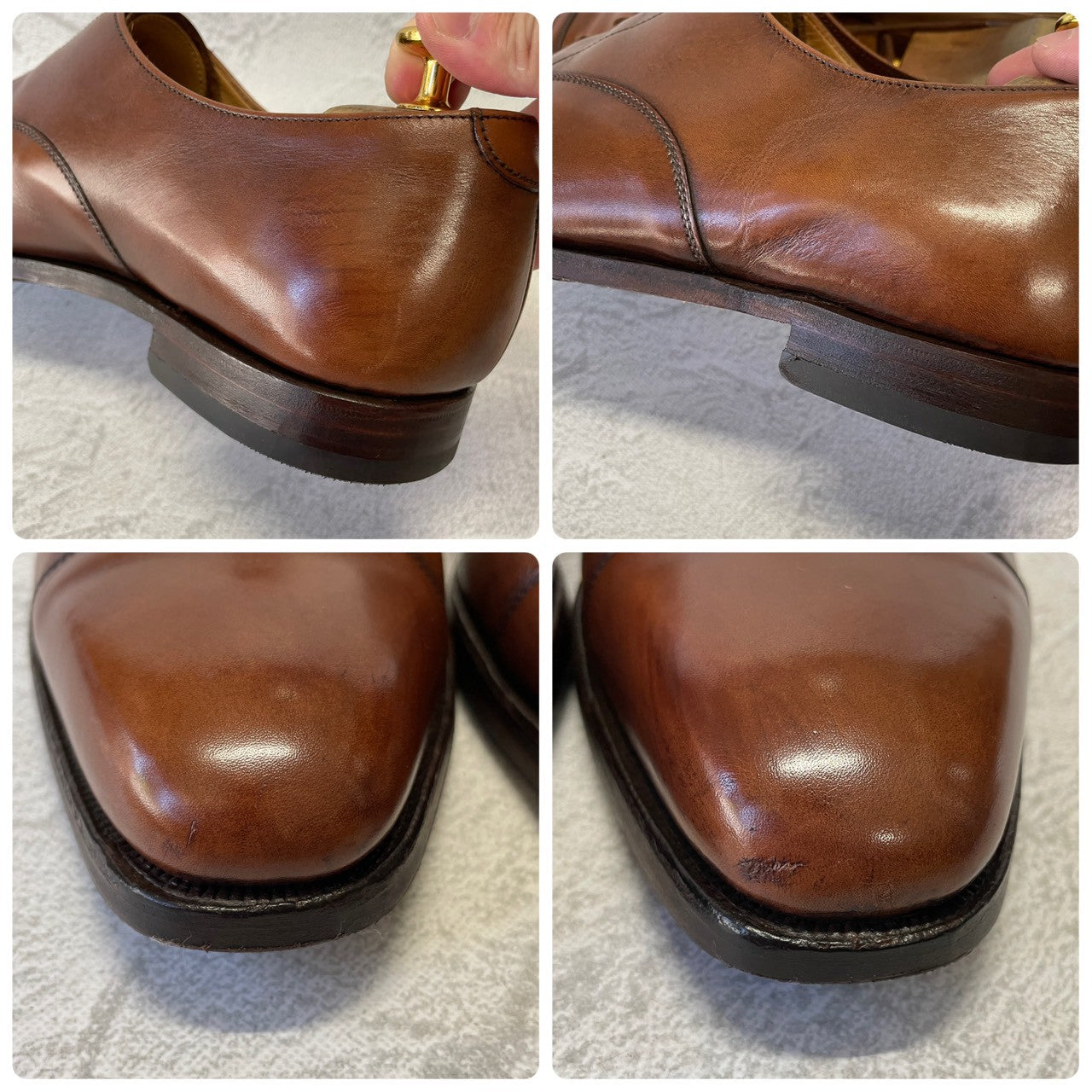 Crockett&Jones クロケットアンドジョーンズ Paul Smith ポール・スミス別注 Hallam ハラム ストレート 内羽根 茶 ブラウン UK8 / 26.5cm相当【W3378】