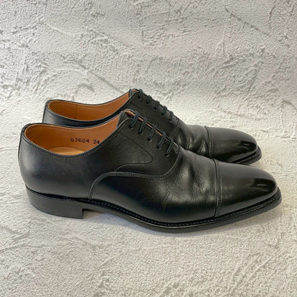 【美品】SCOTCH GRAIN スコッチグレイン 03604 ストレート 内羽根 スクエアトゥ 黒 ブラック 24.0cm【W3379】