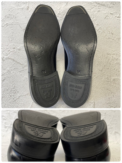 【美品】SCOTCH GRAIN スコッチグレイン 03604 ストレート 内羽根 スクエアトゥ 黒 ブラック 24.0cm【W3379】