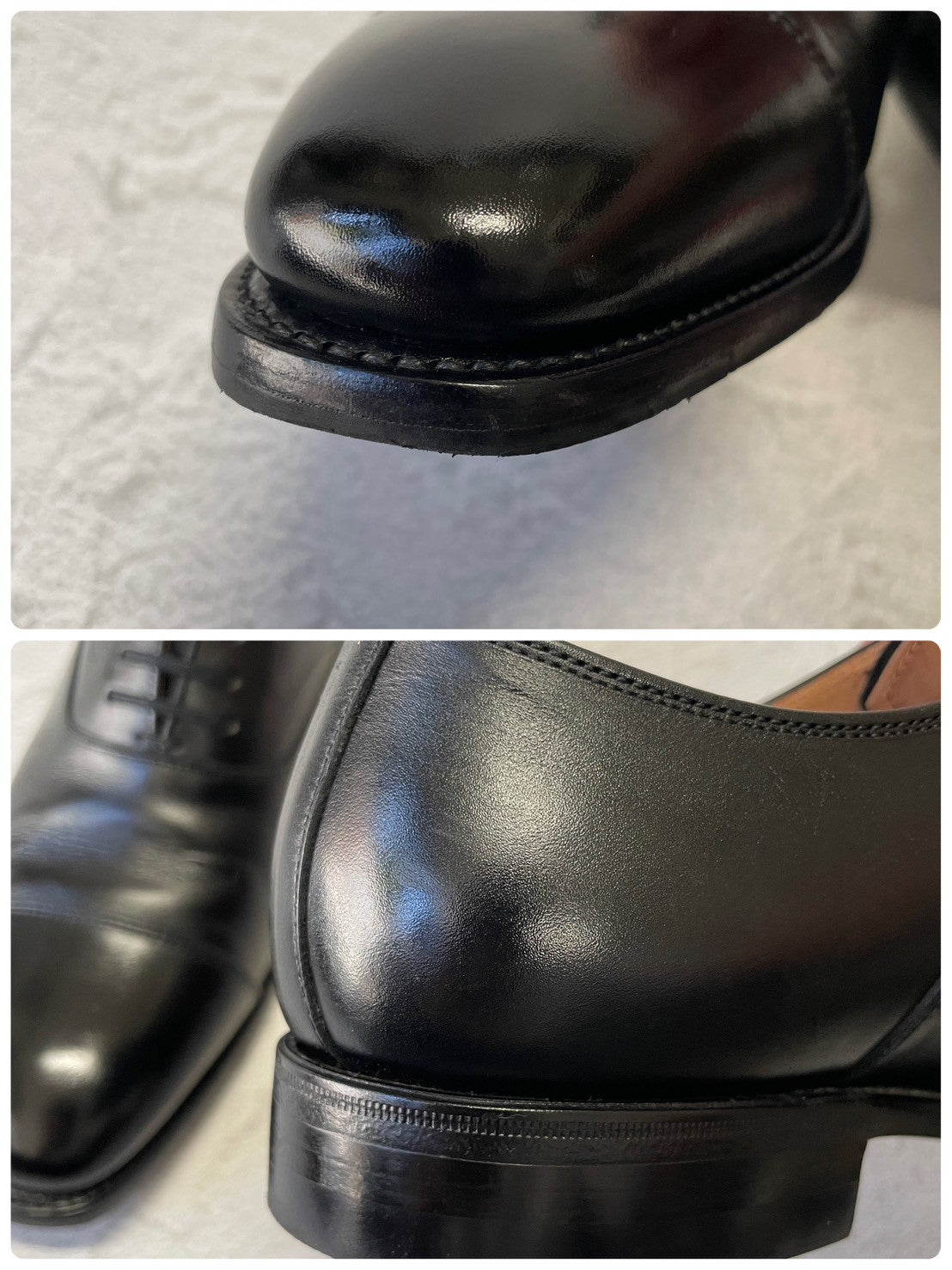 【美品】SCOTCH GRAIN スコッチグレイン 03604 ストレート 内羽根 スクエアトゥ 黒 ブラック 24.0cm【W3379】