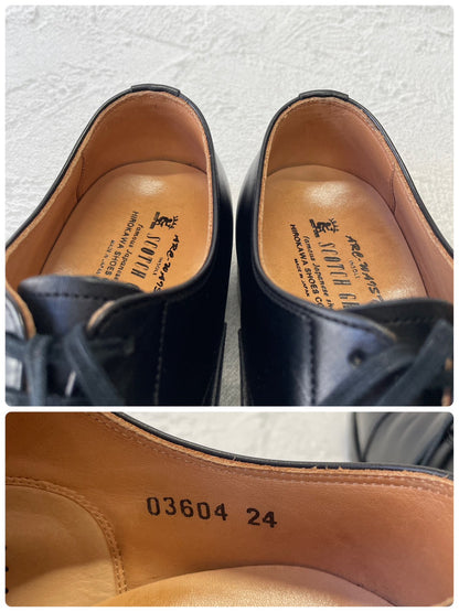 【美品】SCOTCH GRAIN スコッチグレイン 03604 ストレート 内羽根 スクエアトゥ 黒 ブラック 24.0cm【W3379】