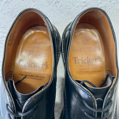 【リフト交換済み】Tricker’s トリッカーズ M7060 Kendal ケンダル プレーン 外羽根 4アイレット 黒 ブラック UK8 / 26.5cm【W3377】