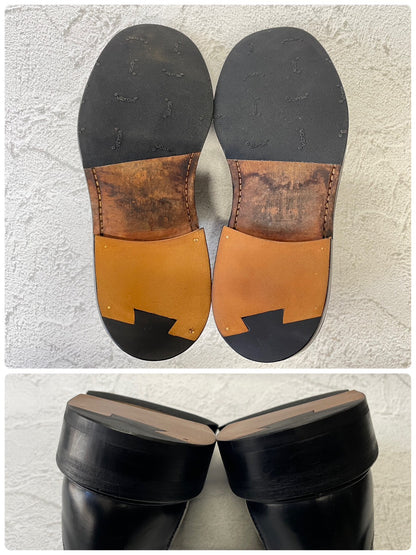 【リフト交換済み】Tricker’s トリッカーズ M7060 Kendal ケンダル プレーン 外羽根 4アイレット 黒 ブラック UK8 / 26.5cm【W3377】