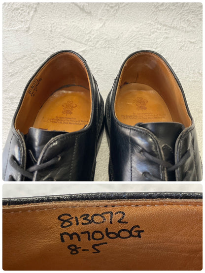 【リフト交換済み】Tricker’s トリッカーズ M7060 Kendal ケンダル プレーン 外羽根 4アイレット 黒 ブラック UK8 / 26.5cm【W3377】