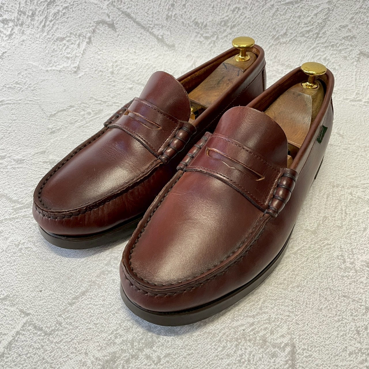 【美品】Paraboot パラブーツ Coraux コロー コインローファー ビーフロール マリンソール 茶 ブラウン UK6 / 24.5cm【W3381】