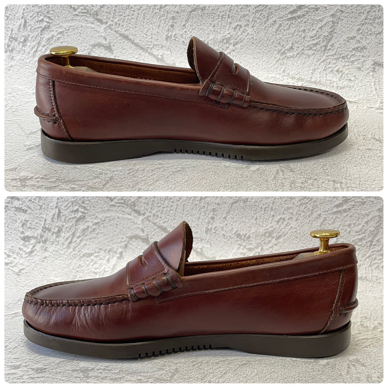 【美品】Paraboot パラブーツ Coraux コロー コインローファー ビーフロール マリンソール 茶 ブラウン UK6 / 24.5cm【W3381】
