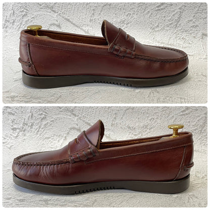 【美品】Paraboot パラブーツ Coraux コロー コインローファー ビーフロール マリンソール 茶 ブラウン UK6 / 24.5cm【W3381】