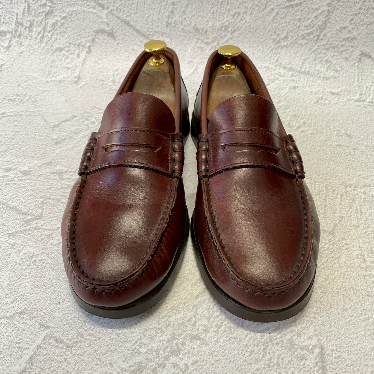 【美品】Paraboot パラブーツ Coraux コロー コインローファー ビーフロール マリンソール 茶 ブラウン UK6 / 24.5cm【W3381】