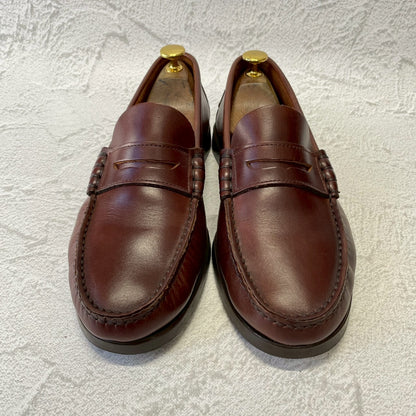 【美品】Paraboot パラブーツ Coraux コロー コインローファー ビーフロール マリンソール 茶 ブラウン UK6 / 24.5cm【W3381】