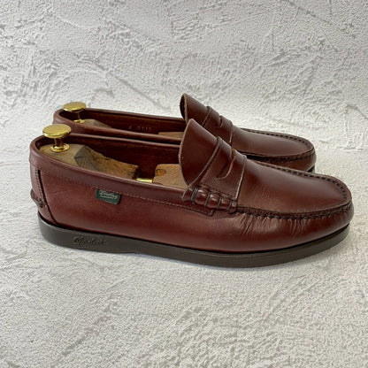 【美品】Paraboot パラブーツ Coraux コロー コインローファー ビーフロール マリンソール 茶 ブラウン UK6 / 24.5cm【W3381】