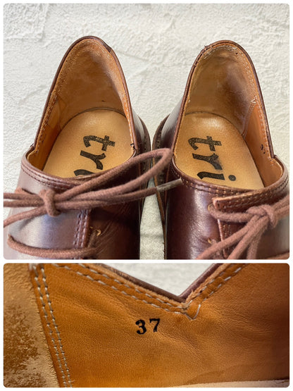 【美品】Trippen トリッペン Haferl ハーフェル コンフォートシューズ 茶 ブラウン 37 / 23.5〜24.0cm【W3384】