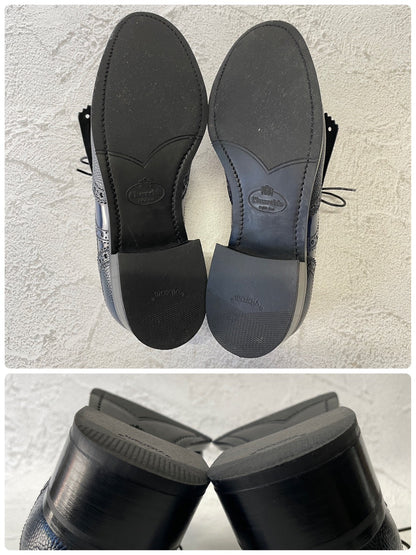 【極美品】Church’s チャーチ Constance R コンスタンス ウイング 内羽根 キルト 紺 ネイビー EU36 / 23〜23.5cm【W3385】