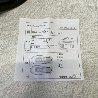 【極美品】Church’s チャーチ Constance R コンスタンス ウイング 内羽根 キルト 紺 ネイビー EU36 / 23〜23.5cm【W3385】
