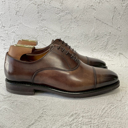 【極美品】Berwick バーウィック 5224 SIVI ストレート 内羽根 アンティーク調 茶 ダークブラウンUK6 / 25.5cm【W3386】