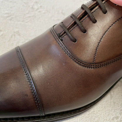 【極美品】Berwick バーウィック 5224 SIVI ストレート 内羽根 アンティーク調 茶 ダークブラウンUK6 / 25.5cm【W3386】