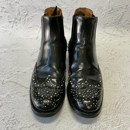 【良品】Church’s チャーチ KETSBY MET ケッツビーメット サイドゴア スタッズ チェルシーブーツ 黒 ブラック EU37 / 23.5〜24cm【W3388】