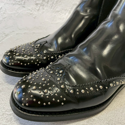 【良品】Church’s チャーチ KETSBY MET ケッツビーメット サイドゴア スタッズ チェルシーブーツ 黒 ブラック EU37 / 23.5〜24cm【W3388】