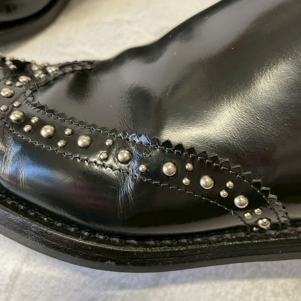 【良品】Church’s チャーチ KETSBY MET ケッツビーメット サイドゴア スタッズ チェルシーブーツ 黒 ブラック EU37 / 23.5〜24cm【W3388】