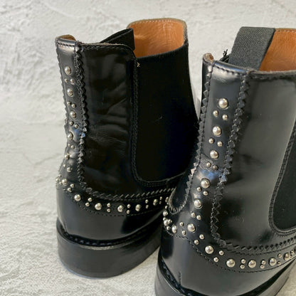 【良品】Church’s チャーチ KETSBY MET ケッツビーメット サイドゴア スタッズ チェルシーブーツ 黒 ブラック EU37 / 23.5〜24cm【W3388】