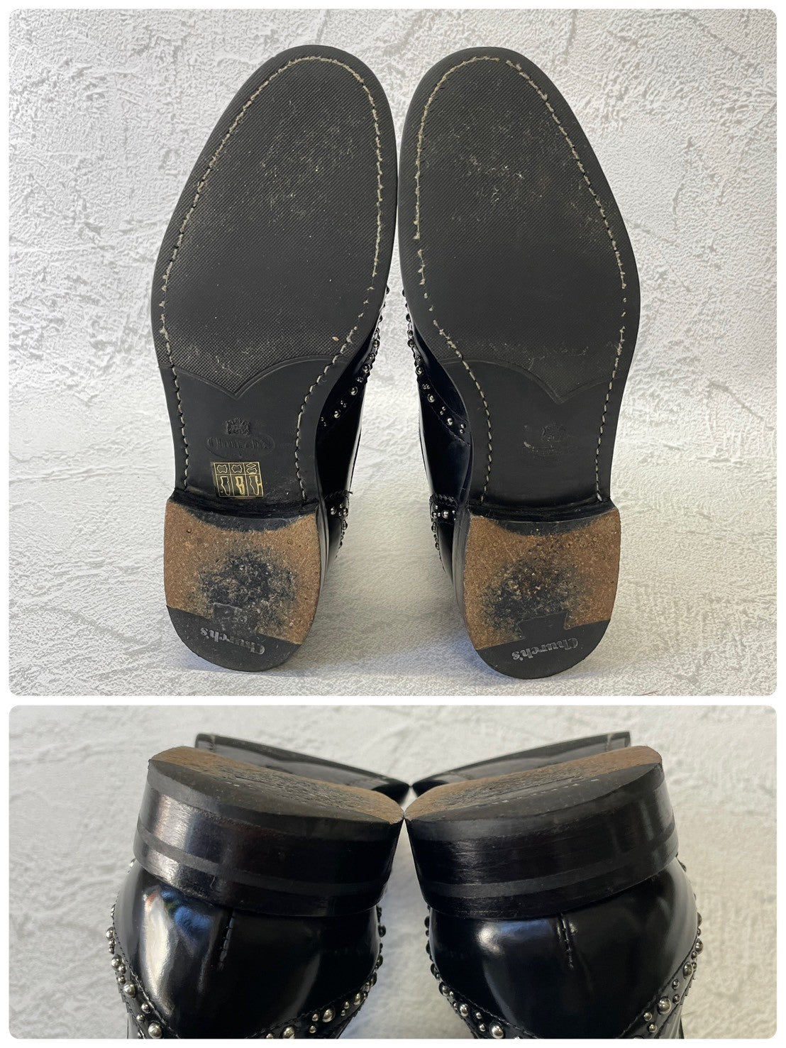 【良品】Church’s チャーチ KETSBY MET ケッツビーメット サイドゴア スタッズ チェルシーブーツ 黒 ブラック EU37 / 23.5〜24cm【W3388】