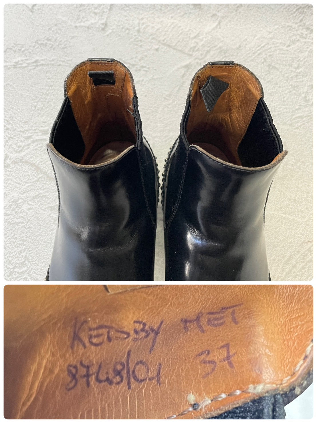 【良品】Church’s チャーチ KETSBY MET ケッツビーメット サイドゴア スタッズ チェルシーブーツ 黒 ブラック EU37 / 23.5〜24cm【W3388】