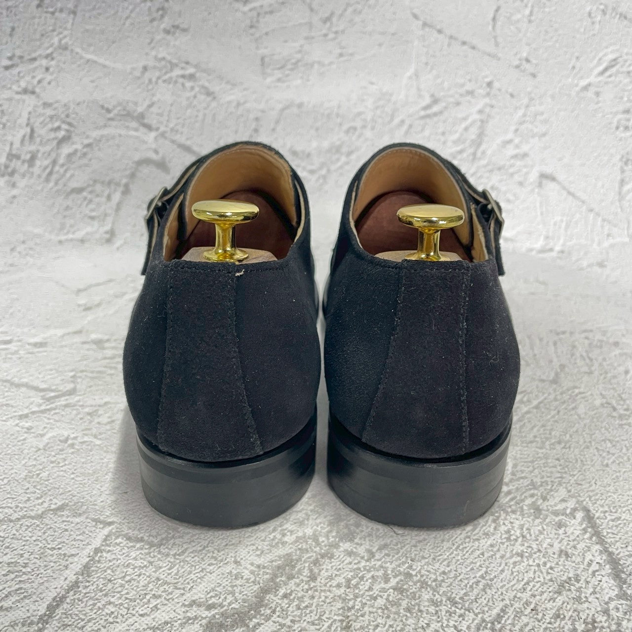 【美品】Berwick バーウィック 1168 Double Monk Strap ダブルモンクストラップ スエード 黒 ブラック UK8 / 27cm【W3390】