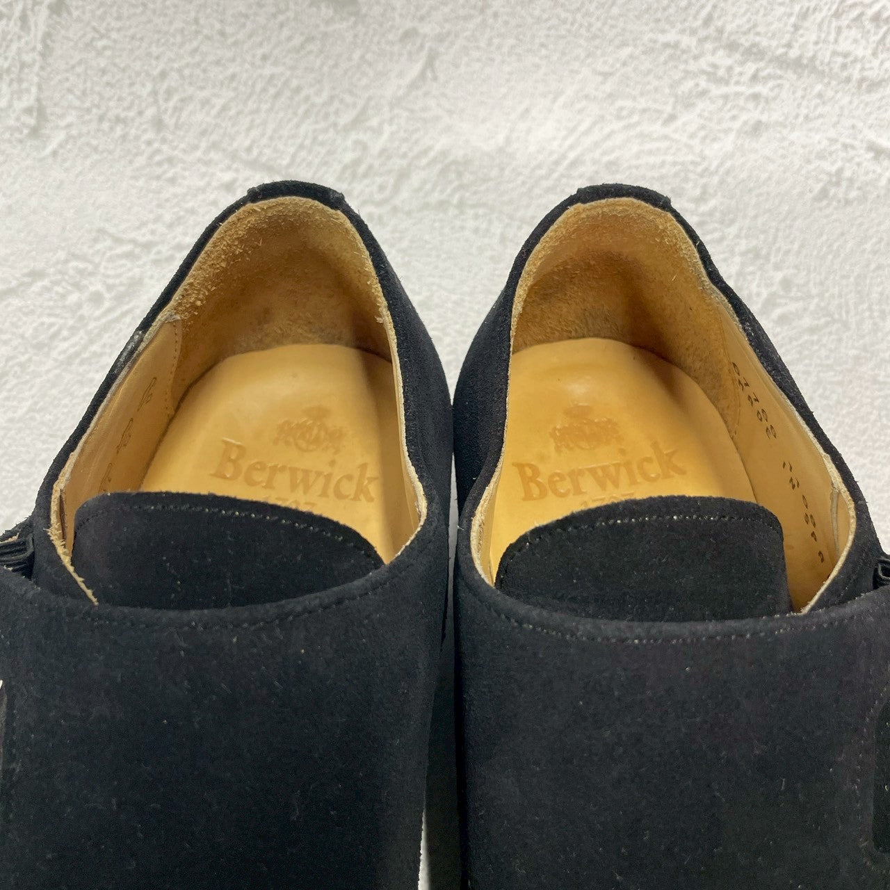 【美品】Berwick バーウィック 1168 Double Monk Strap ダブルモンクストラップ スエード 黒 ブラック UK8 / 27cm【W3390】