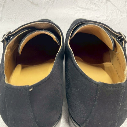 【美品】Berwick バーウィック 1168 Double Monk Strap ダブルモンクストラップ スエード 黒 ブラック UK8 / 27cm【W3390】