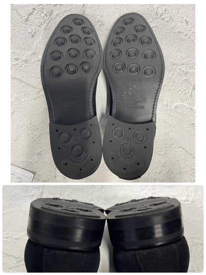 【美品】Berwick バーウィック 1168 Double Monk Strap ダブルモンクストラップ スエード 黒 ブラック UK8 / 27cm【W3390】