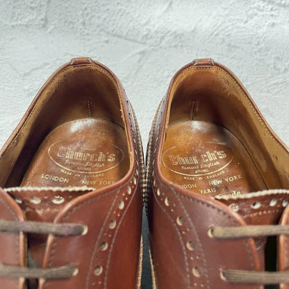 【3都市】Church's チャーチ Diplomat ディプロマット ウィング 内羽根 ブローグ 茶 ブラウン UK5.5 / 24cm【W3389】