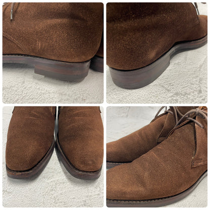 【美品】Crockett&Jones クロケットアンドジョーンズ Tetbury テットベリー チャッカブーツ スエード 茶 ブラウン UK5.5 / 24.0cm【W3392】