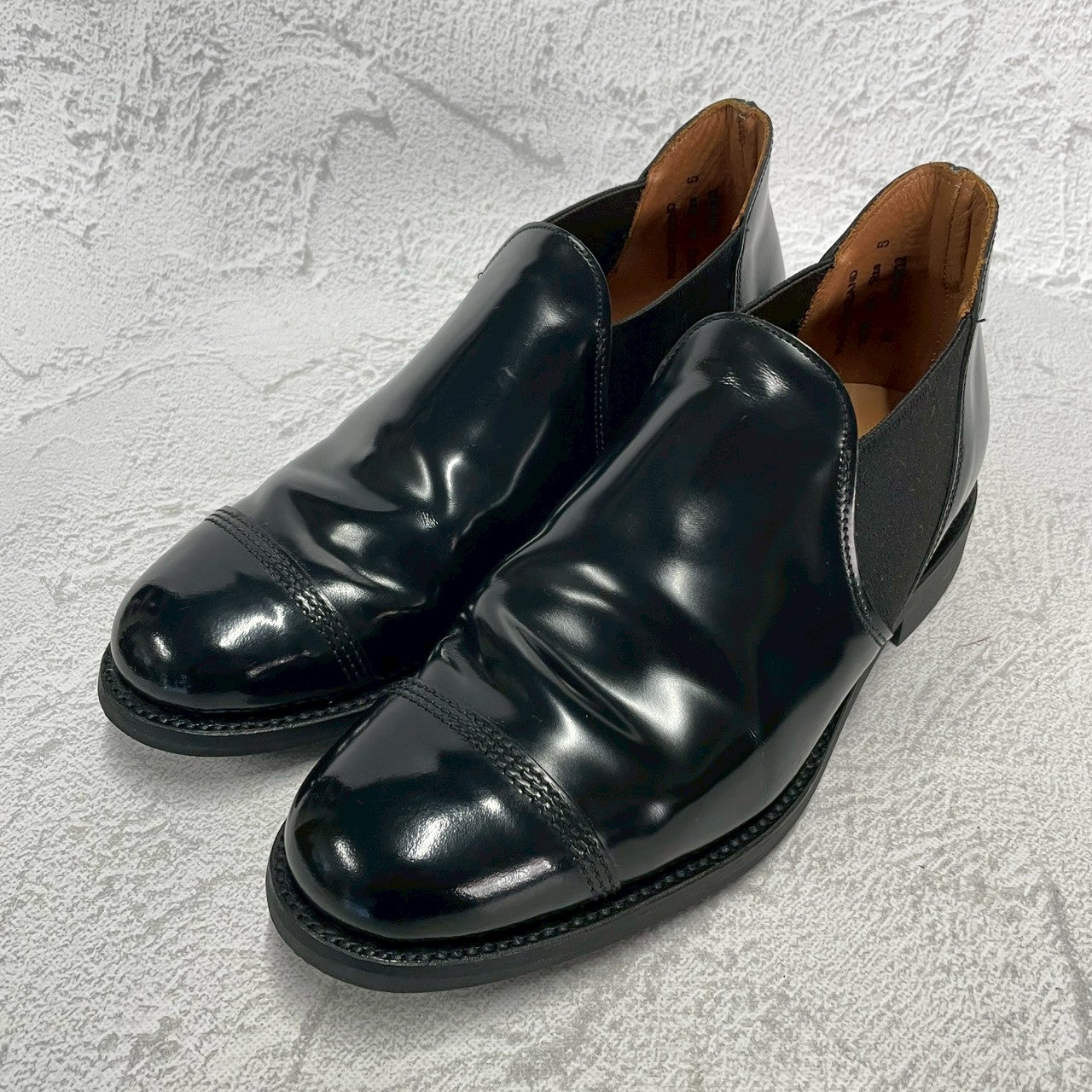 【美品】SANDERS サンダース 1629B MILITARY CAP TOE SHORT CHELSEA ミリタリー キャップトゥ サイドゴアブーツ ダイナイトソール 黒 ブラック UK5 / 24～24.5cm【W3393】